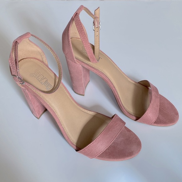 Brash Houston Mauve Pink Ankle Strap Heels - Picture 2 of 6